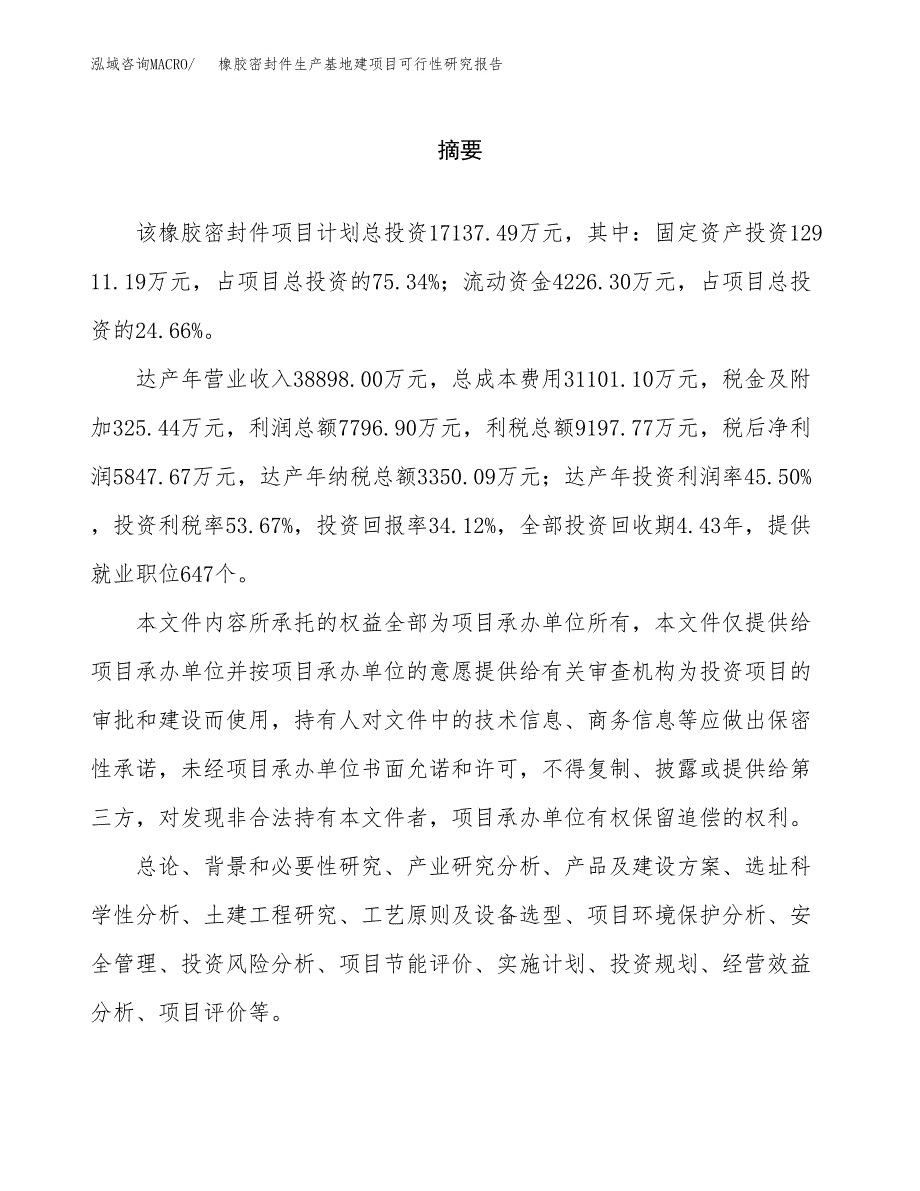 （模板）橡胶密封件生产基地建项目可行性研究报告_第2页