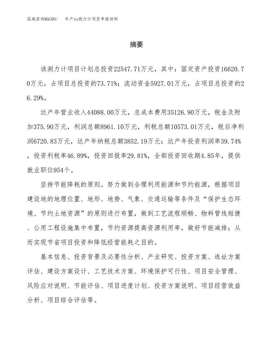 年产xx测力计项目申报材料_第2页