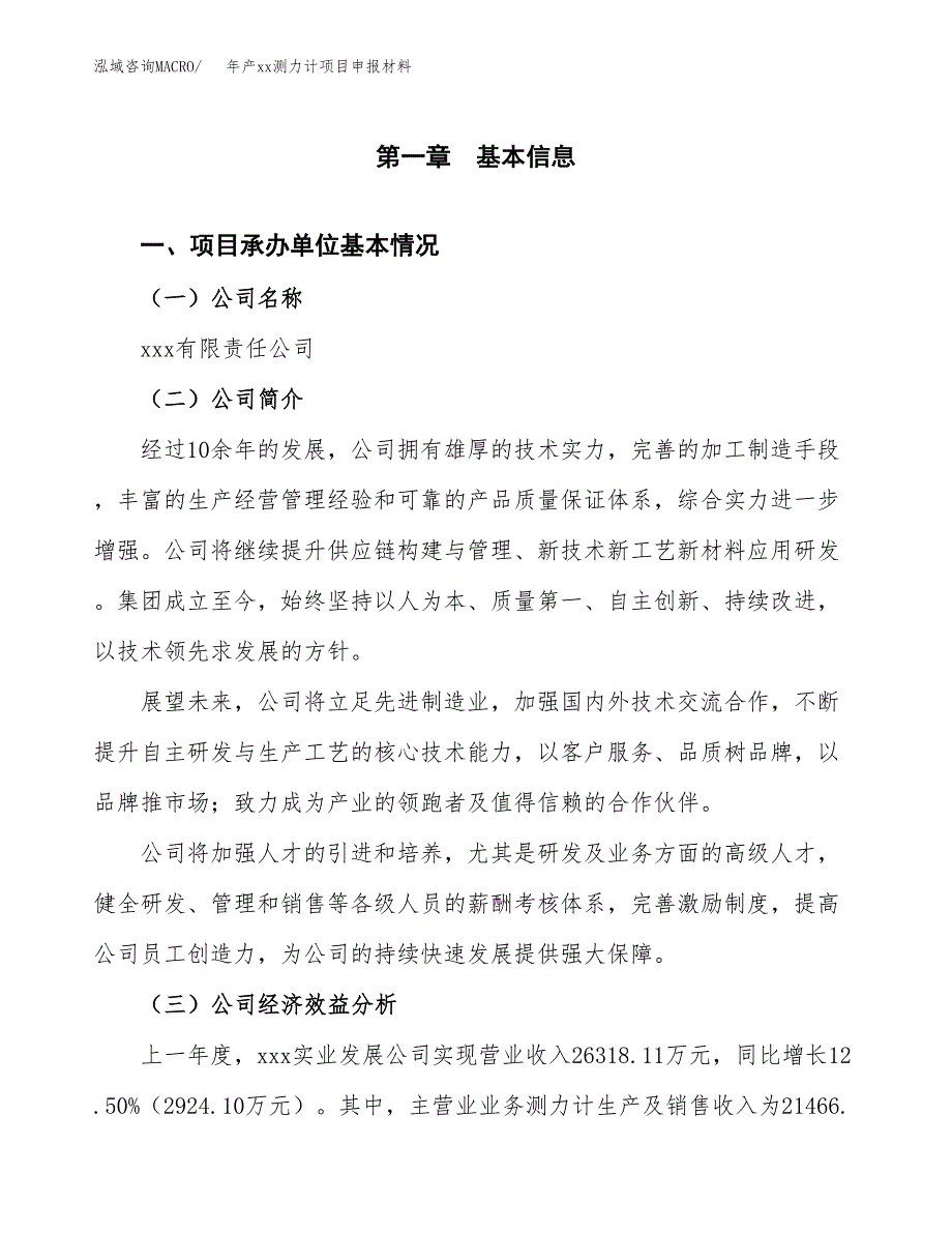 年产xx测力计项目申报材料_第4页