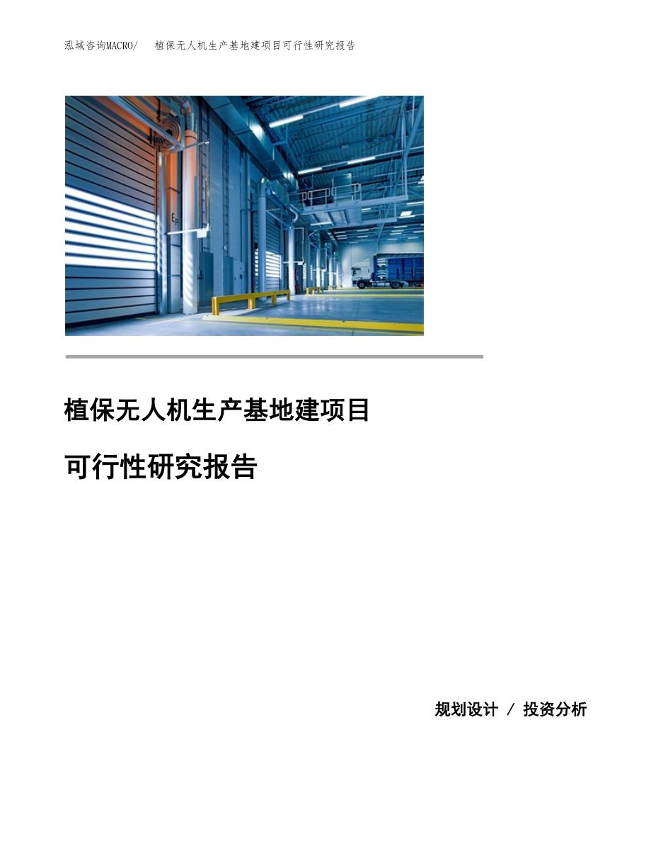 （模板）植保无人机生产基地建项目可行性研究报告_第1页