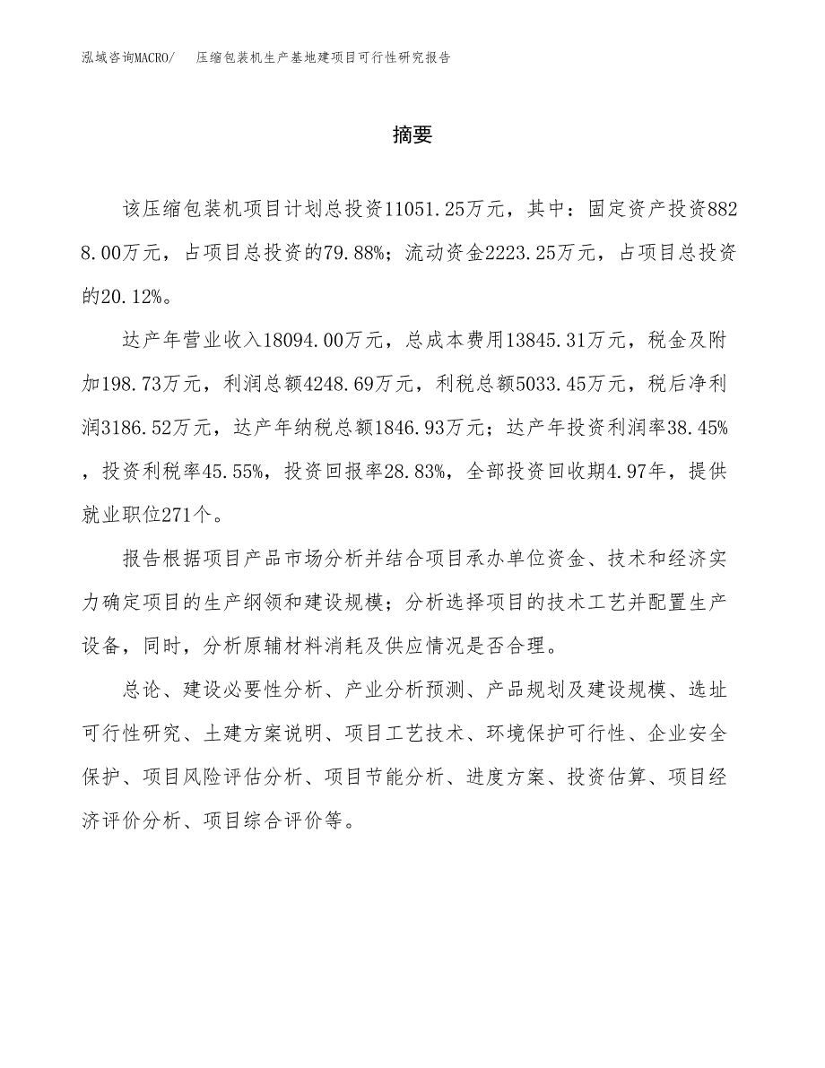 （模板）压缩包装机生产基地建项目可行性研究报告_第2页