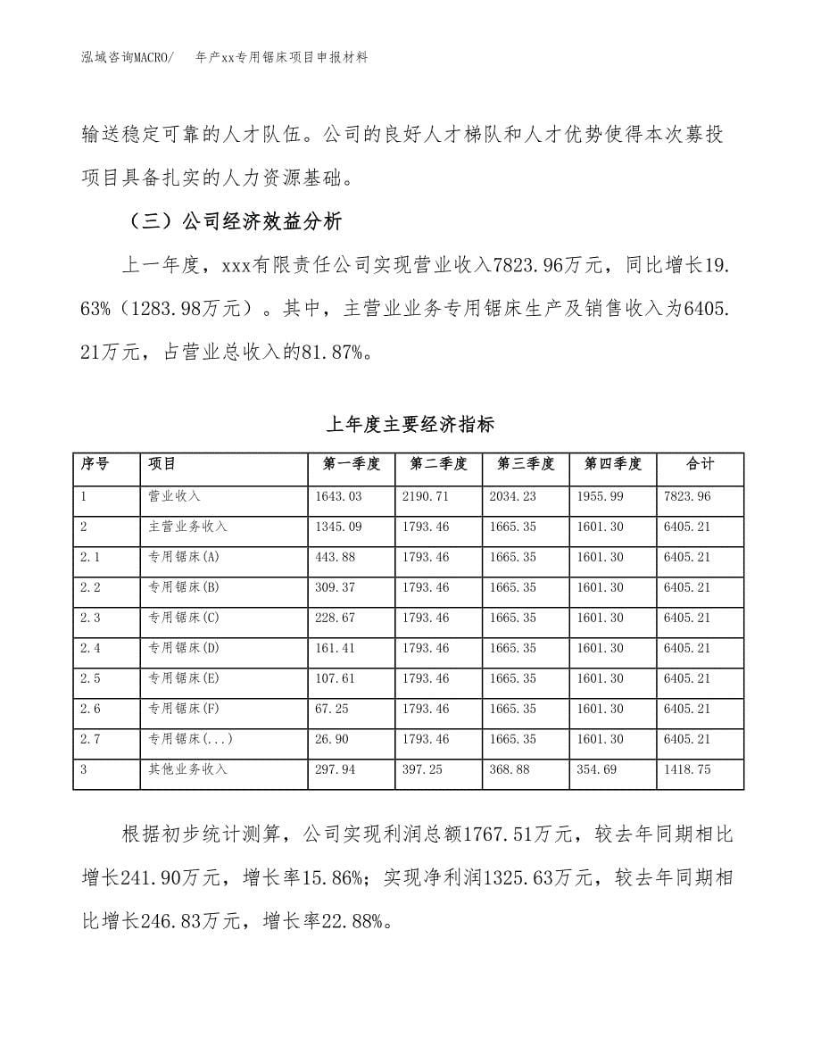 年产xx专用锯床项目申报材料_第5页