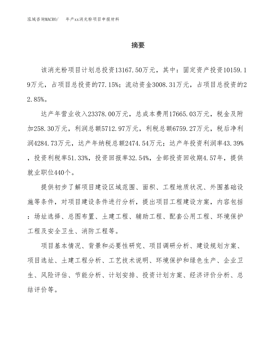 年产xx消光粉项目申报材料_第2页