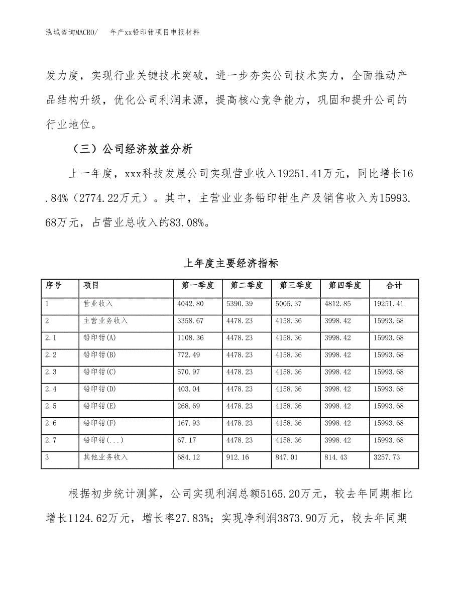 年产xx铅印钳项目申报材料_第5页