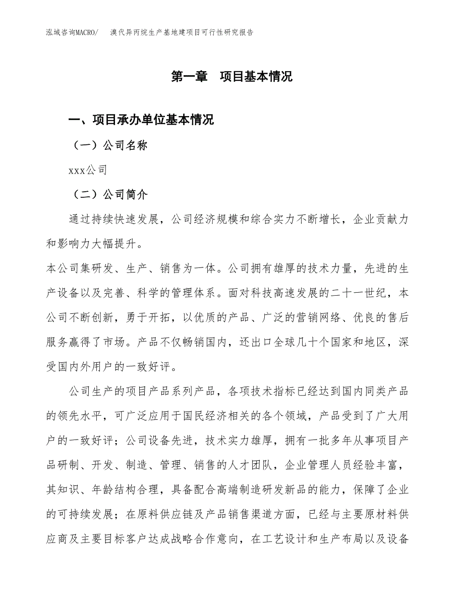 （模板）溴代异丙烷生产基地建项目可行性研究报告_第4页