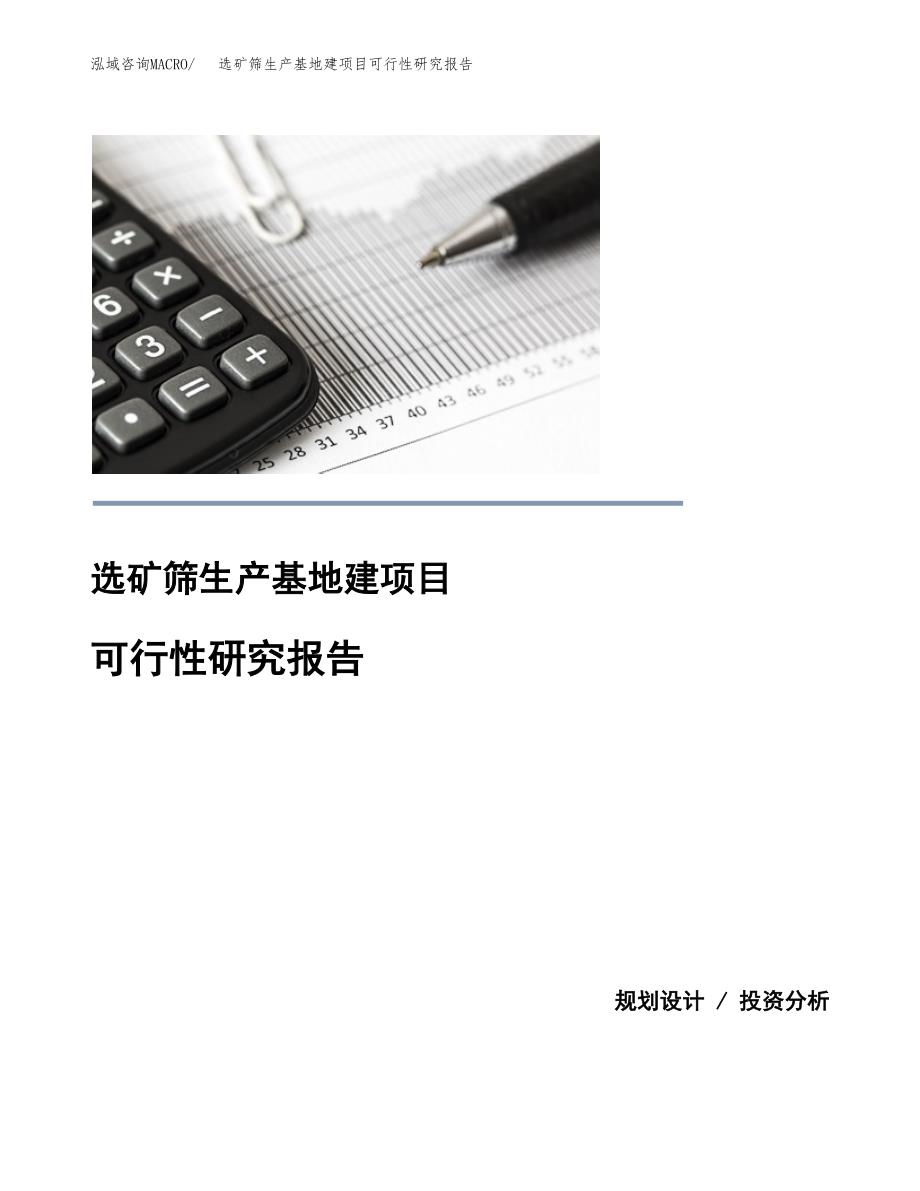 （模板）选矿筛生产基地建项目可行性研究报告_第1页