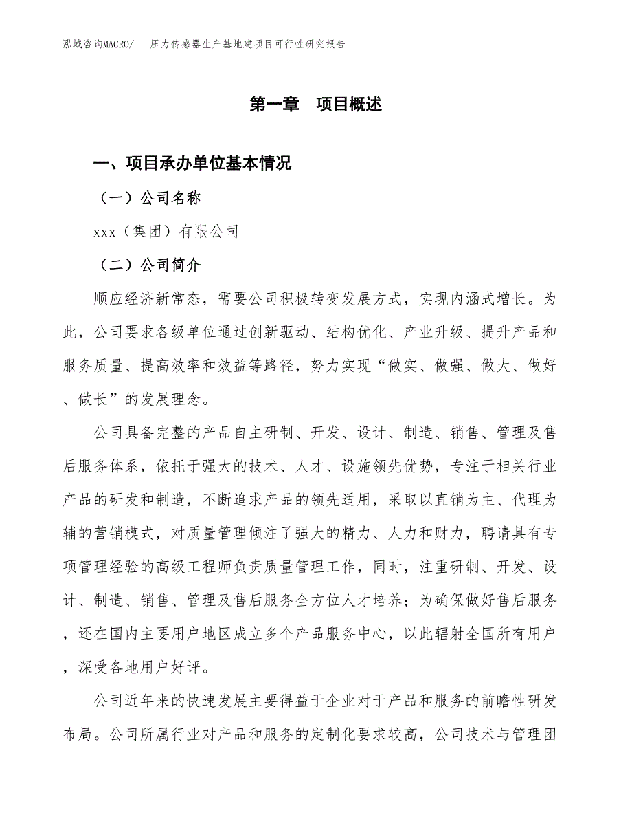 （模板）压力传感器生产基地建项目可行性研究报告_第4页