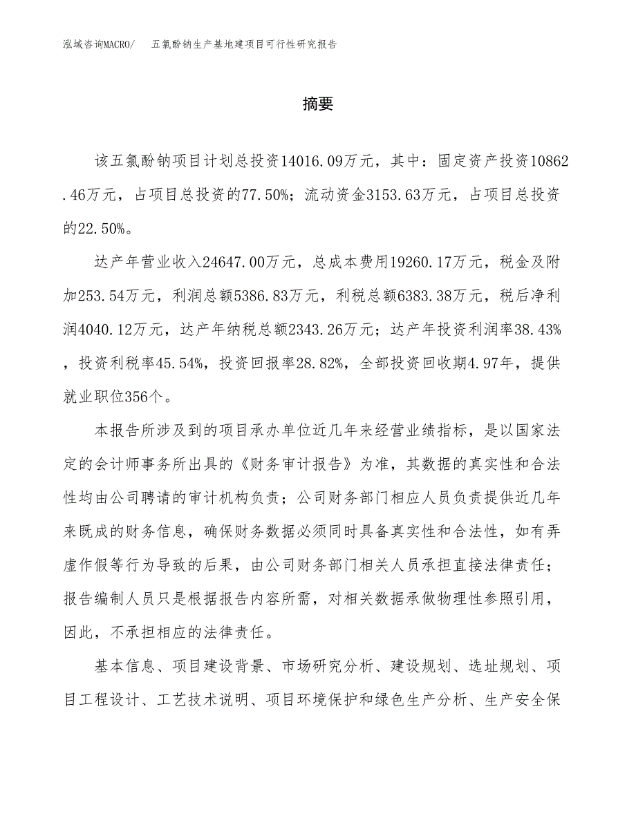 （模板）五氯酚钠生产基地建项目可行性研究报告_第2页