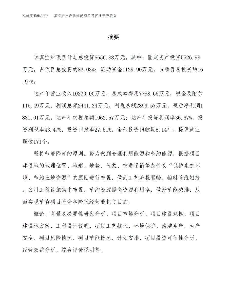 （模板）真空炉生产基地建项目可行性研究报告_第2页