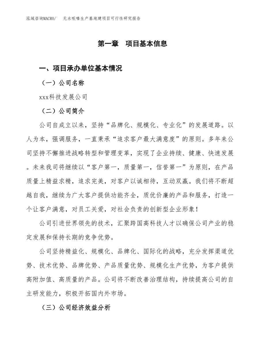 （模板）无水哌嗪生产基地建项目可行性研究报告_第4页