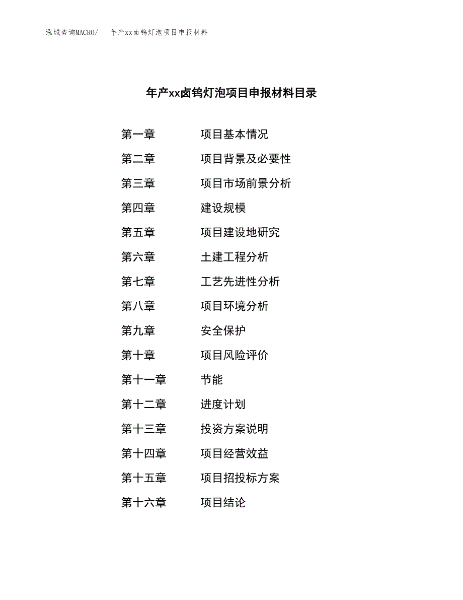 年产xx卤钨灯泡项目申报材料_第3页