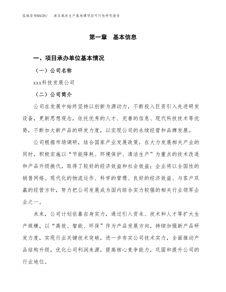 （模板）液压裁床生产基地建项目可行性研究报告_第4页