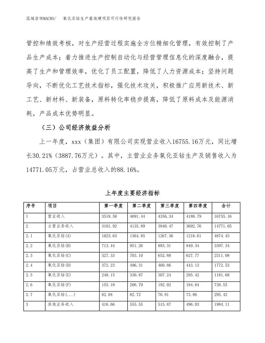 （模板）氧化亚钴生产基地建项目可行性研究报告_第5页