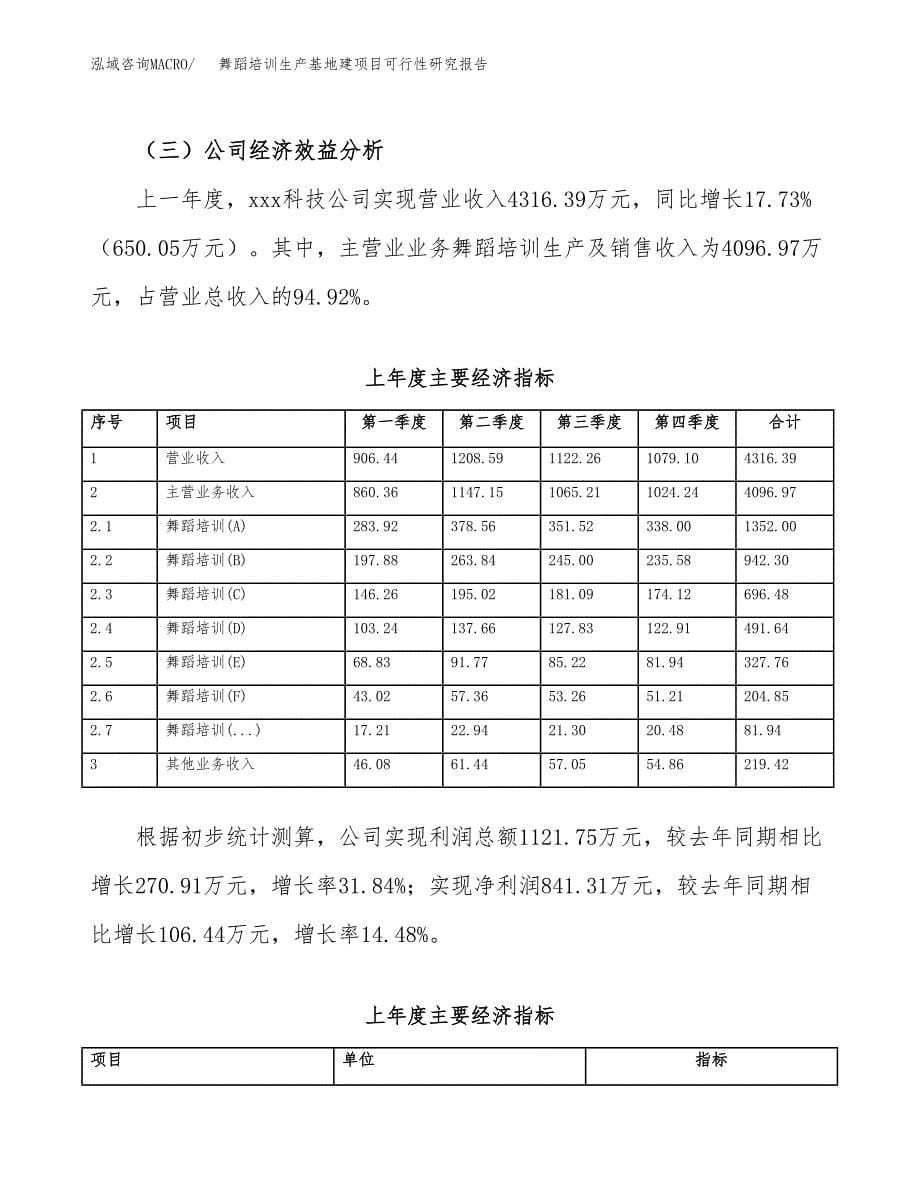 （模板）舞蹈培训生产基地建项目可行性研究报告_第5页