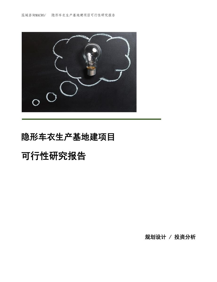 （模板）隐形车衣生产基地建项目可行性研究报告_第1页