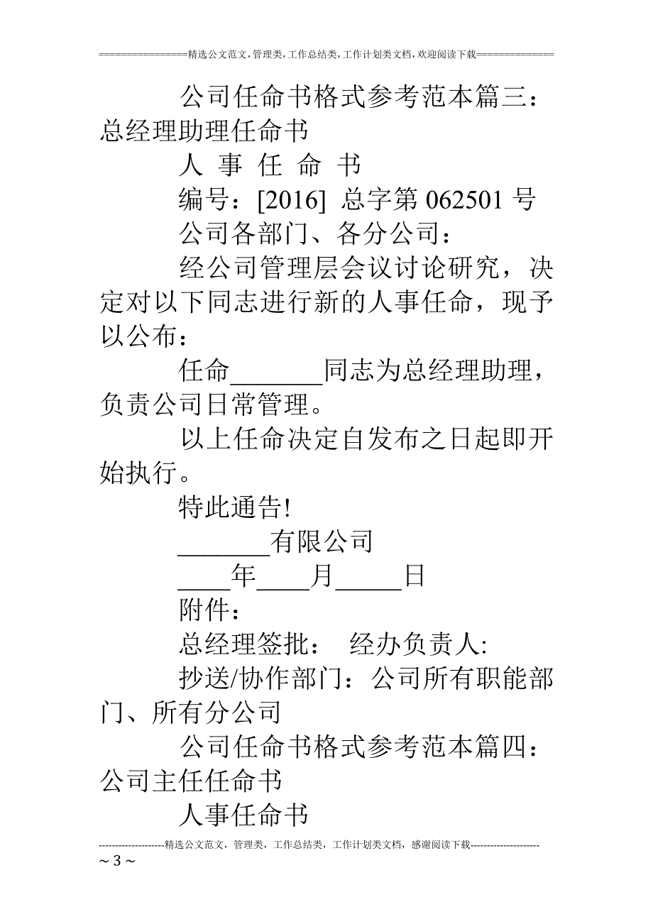 公司任命书格式范本_第3页