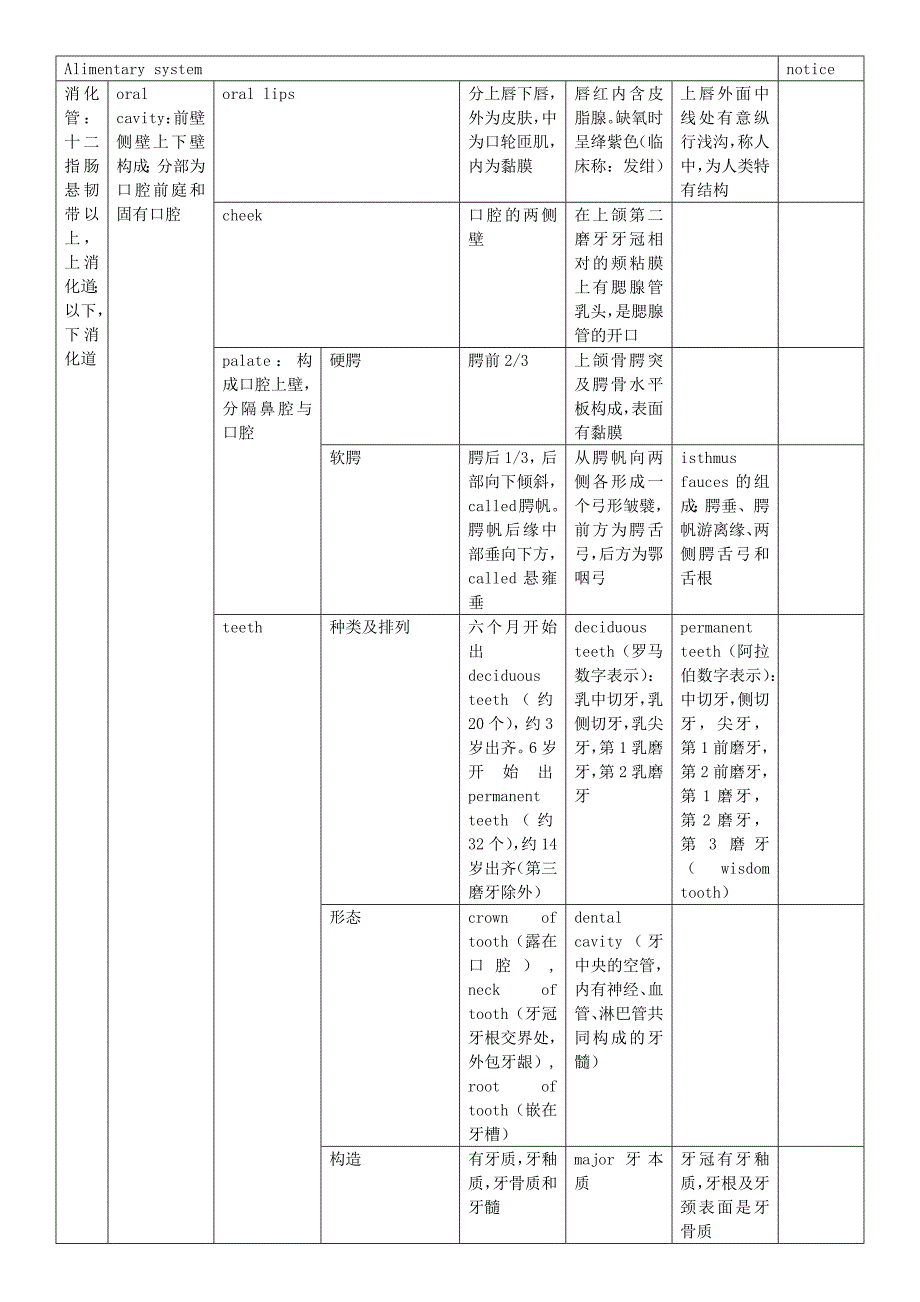 系统解剖学 消化系统总结_第1页