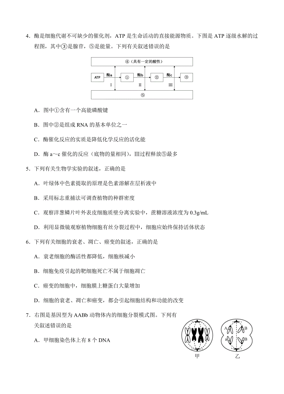 江苏省南京市、盐城市2019届高三第一次模拟考试（1月）生物试卷含答案_第2页