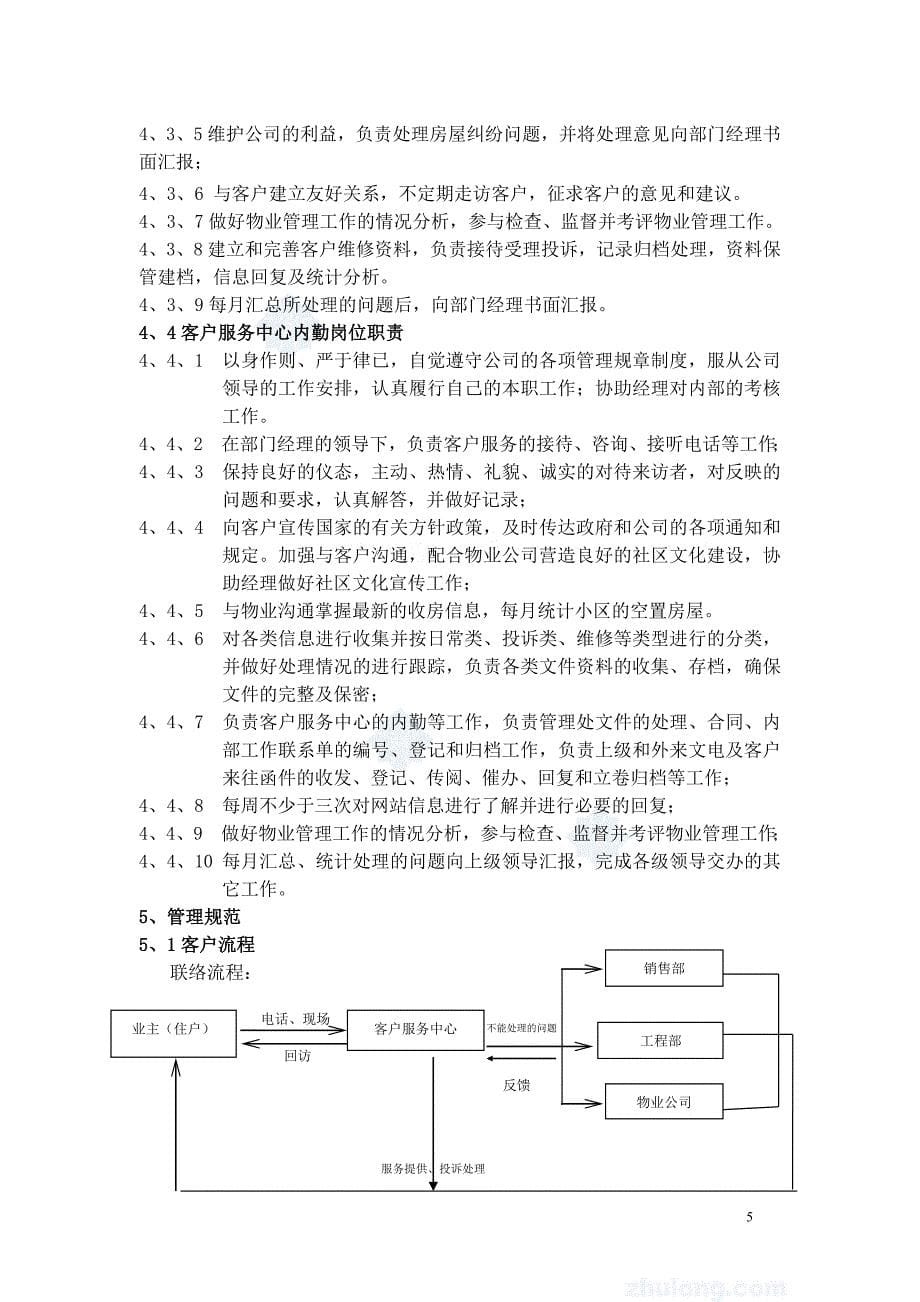 房地产公司客户服务中心管理手册_secret_第5页