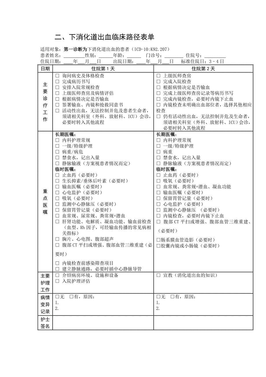 下消化道出血临床路径(县级医院版)_第5页