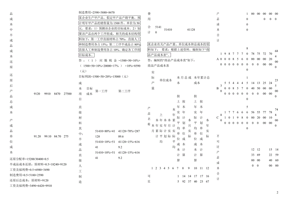 成本管理-计算题_第2页