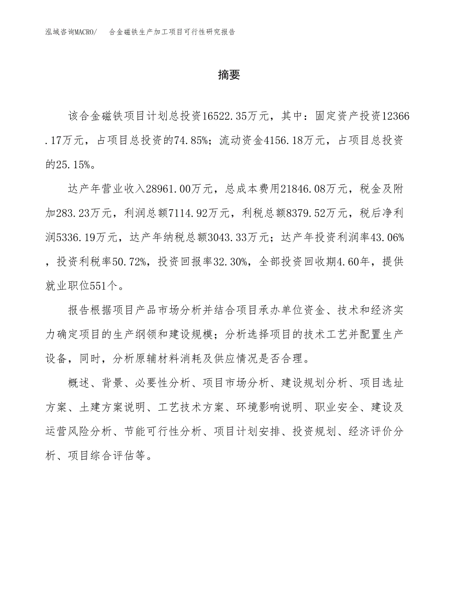 合金磁铁生产加工项目可行性研究报告_第2页