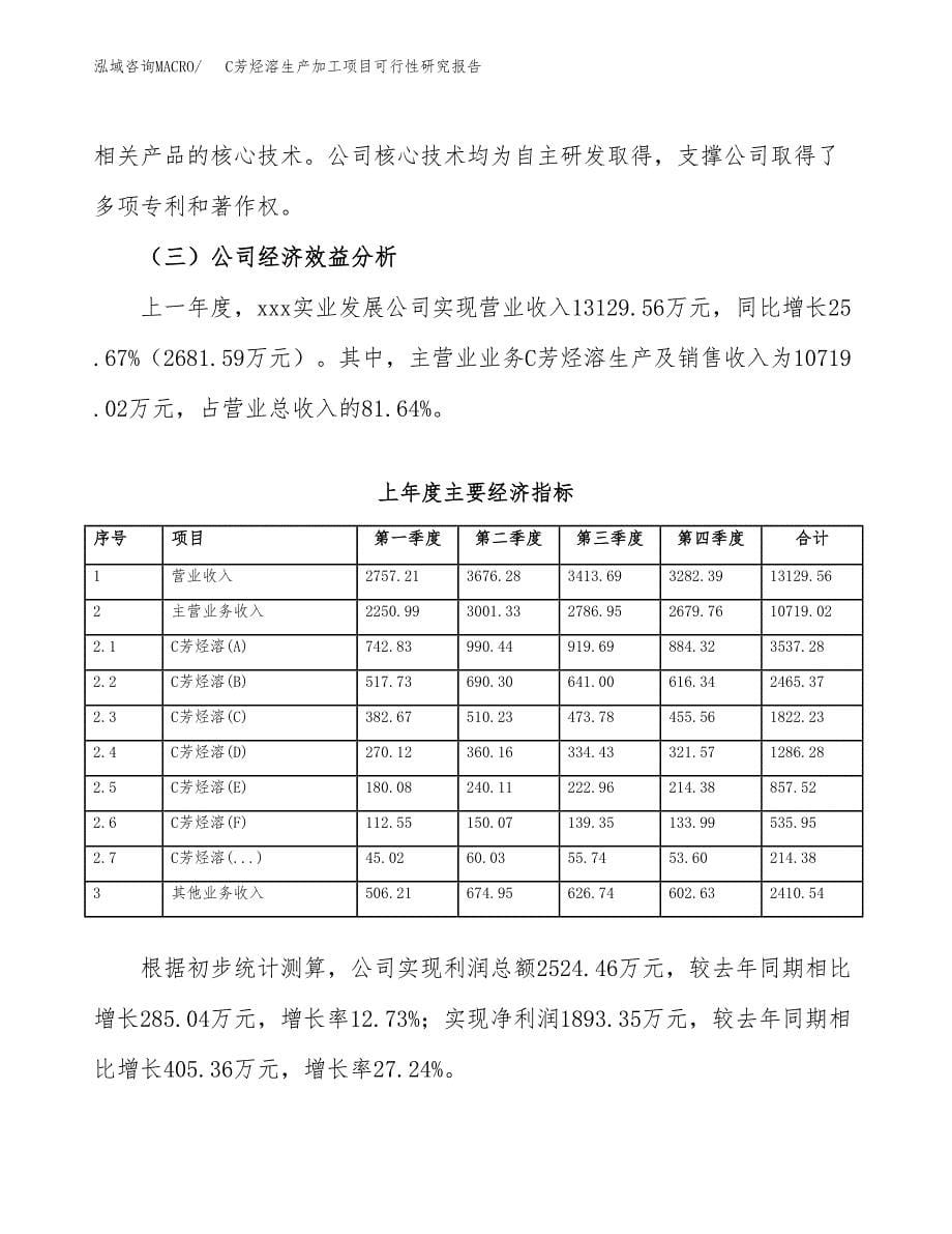 C芳烃溶生产加工项目可行性研究报告_第5页