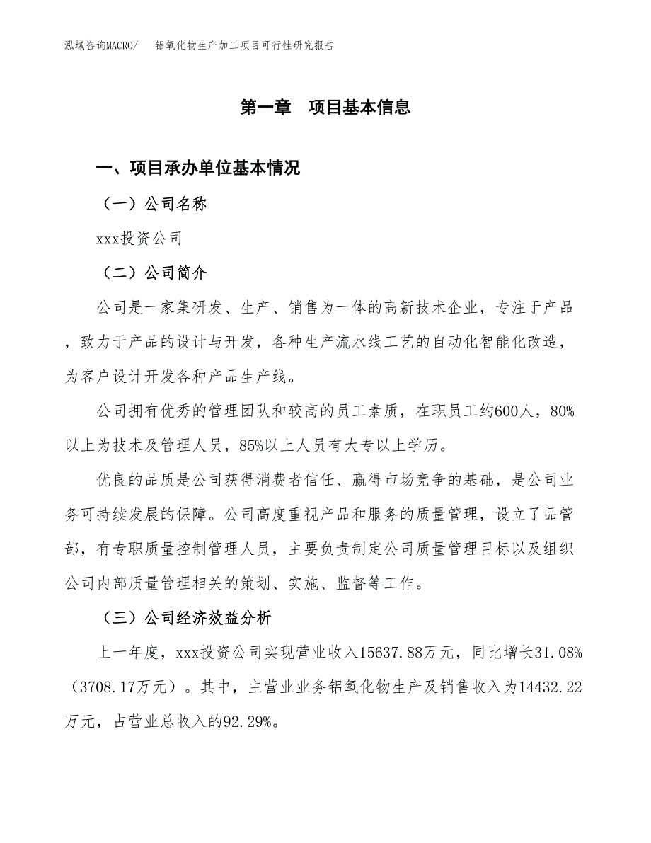 铝氧化物生产加工项目可行性研究报告_第4页