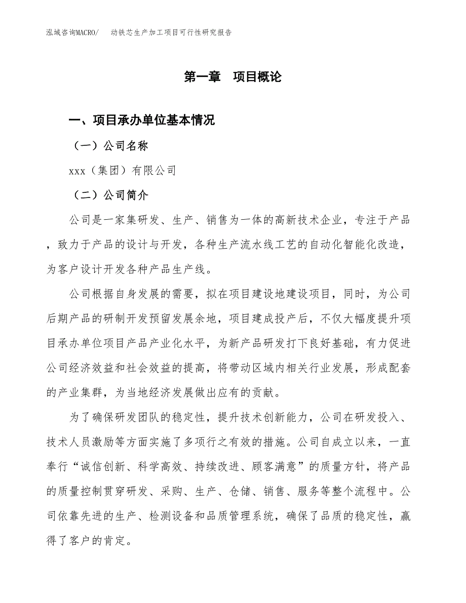 动铁芯生产加工项目可行性研究报告_第4页