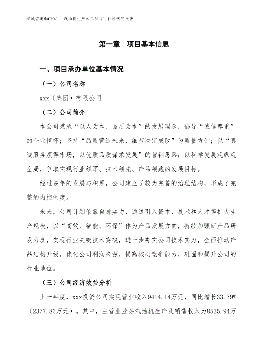 汽油机生产加工项目可行性研究报告_第4页