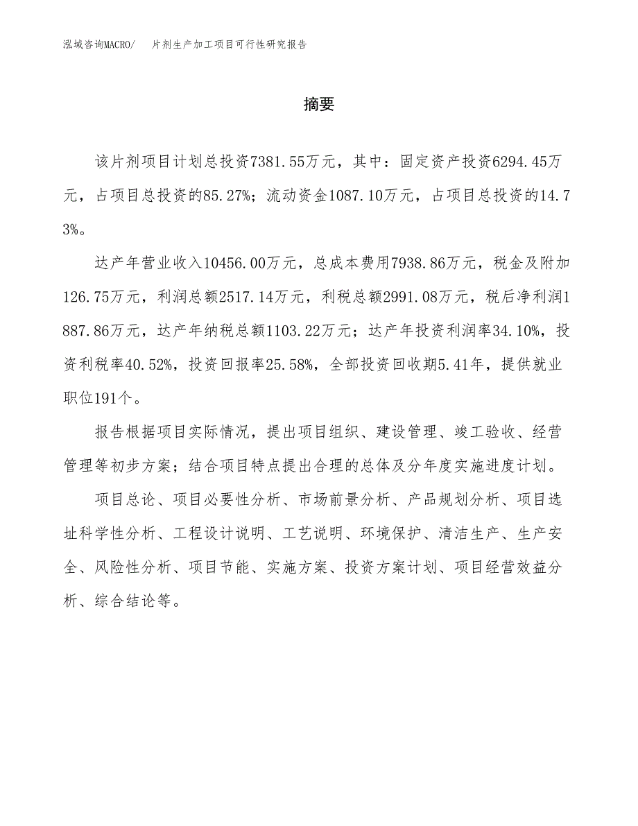 片剂生产加工项目可行性研究报告_第2页