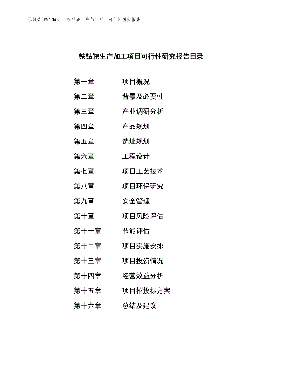 铁钴靶生产加工项目可行性研究报告_第4页