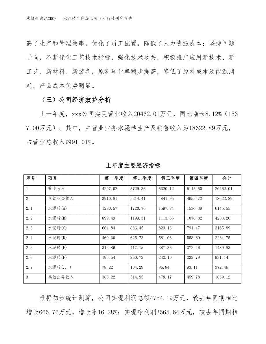 水泥砖生产加工项目可行性研究报告_第5页