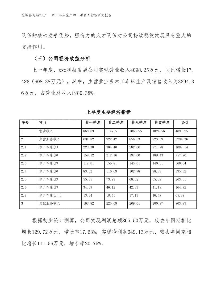 木工车床生产加工项目可行性研究报告_第5页