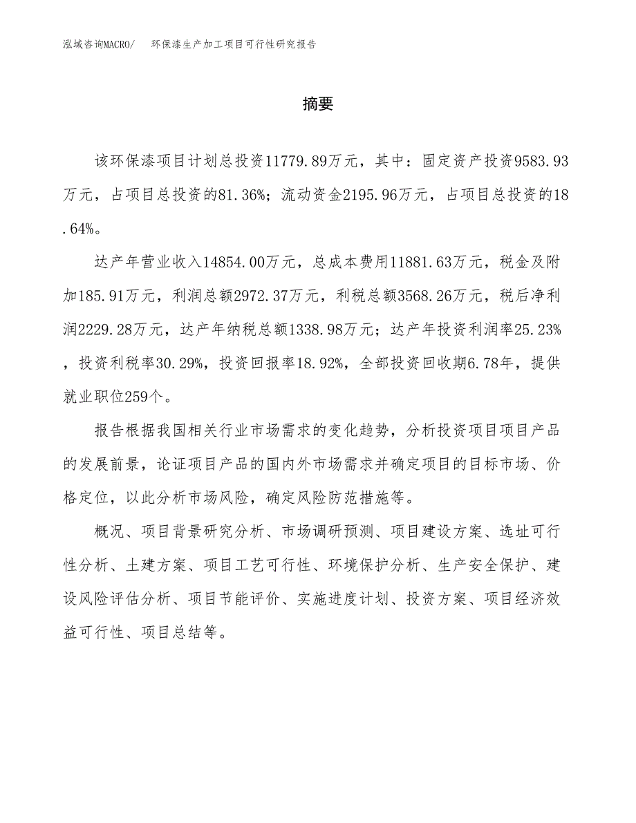 环保漆生产加工项目可行性研究报告_第2页