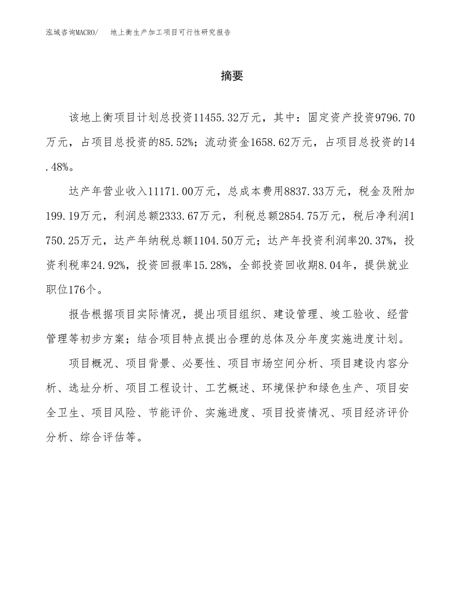 地上衡生产加工项目可行性研究报告_第2页