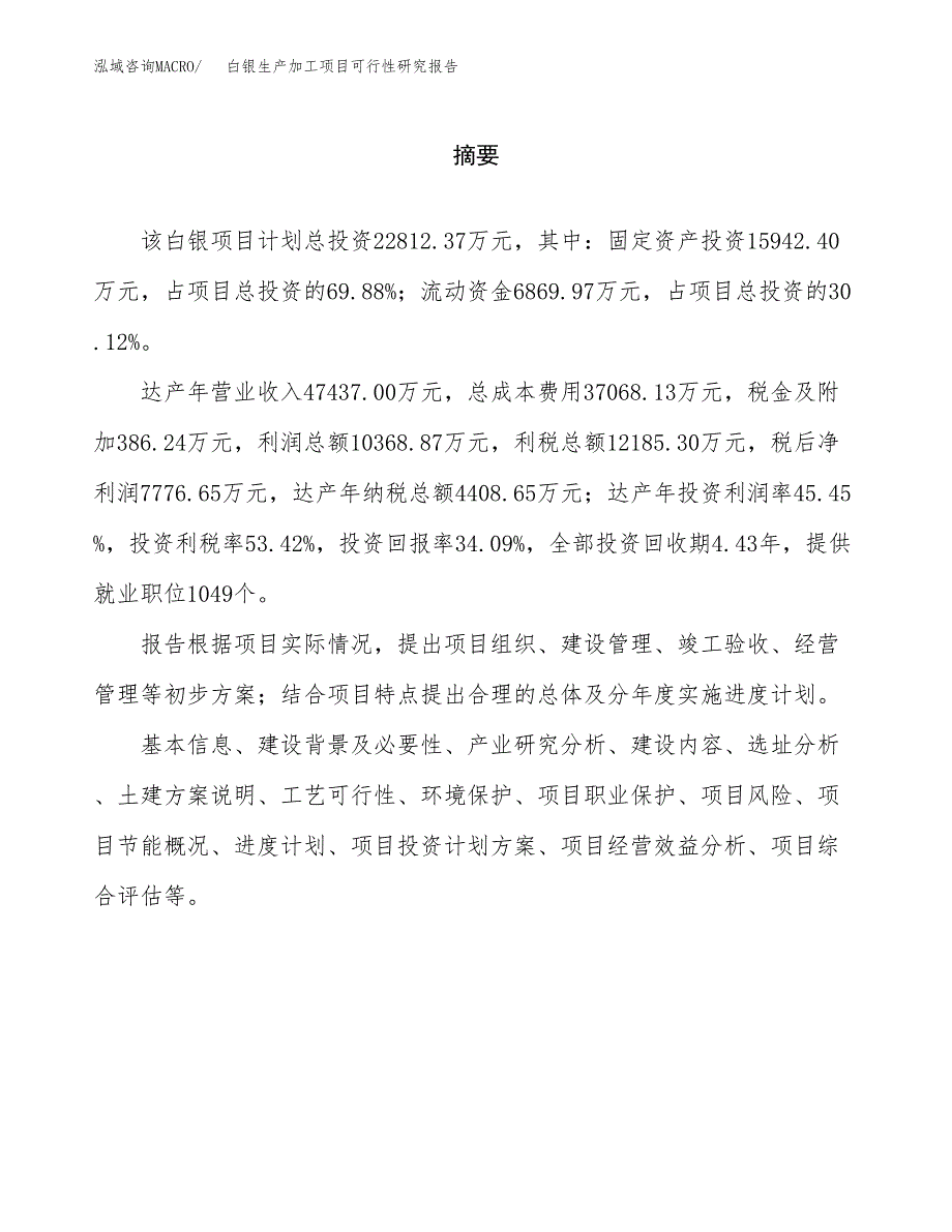 白银生产加工项目可行性研究报告_第2页