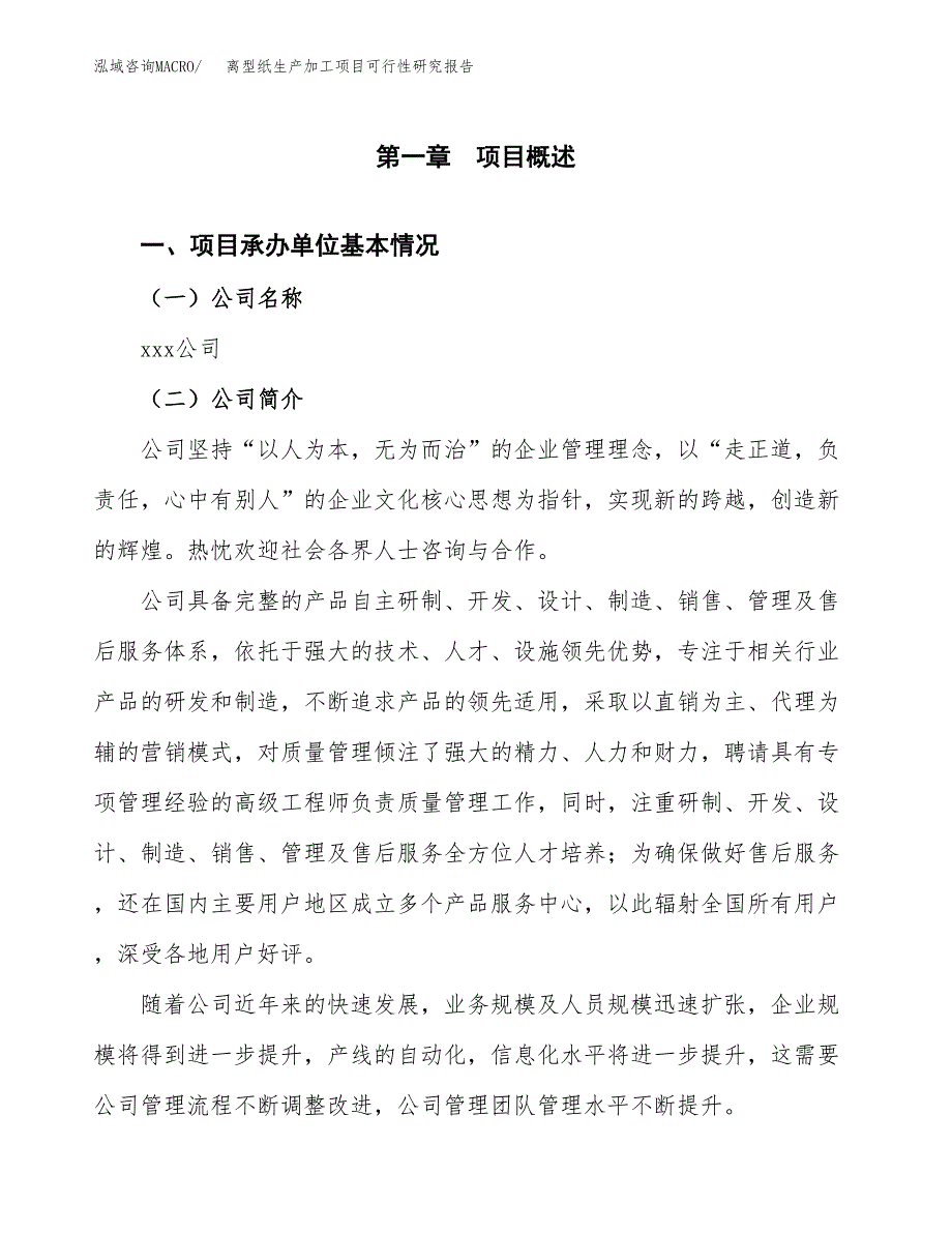 离型纸生产加工项目可行性研究报告_第4页