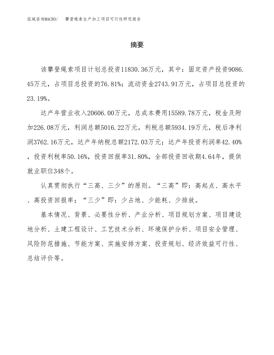 攀登绳索生产加工项目可行性研究报告_第2页