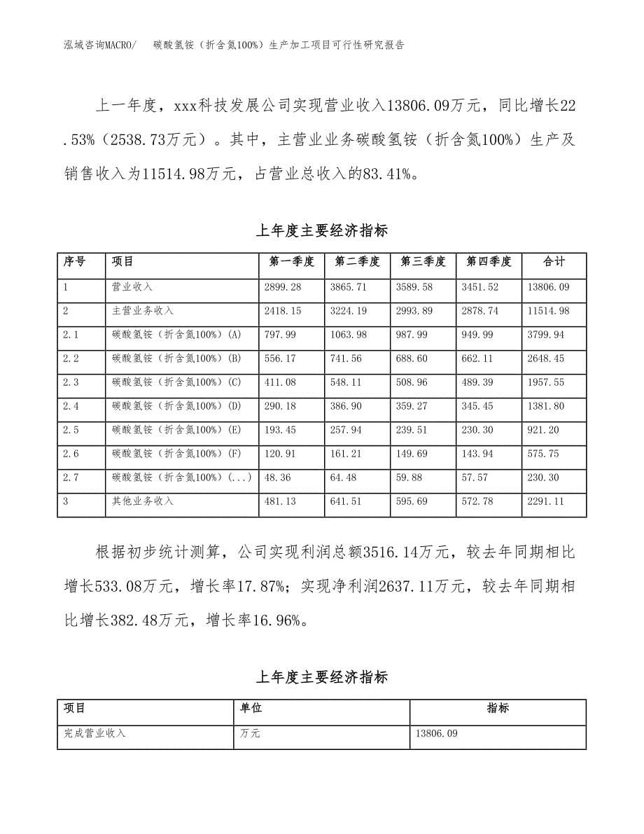 碳酸氢铵（折含氮100%）生产加工项目可行性研究报告_第5页