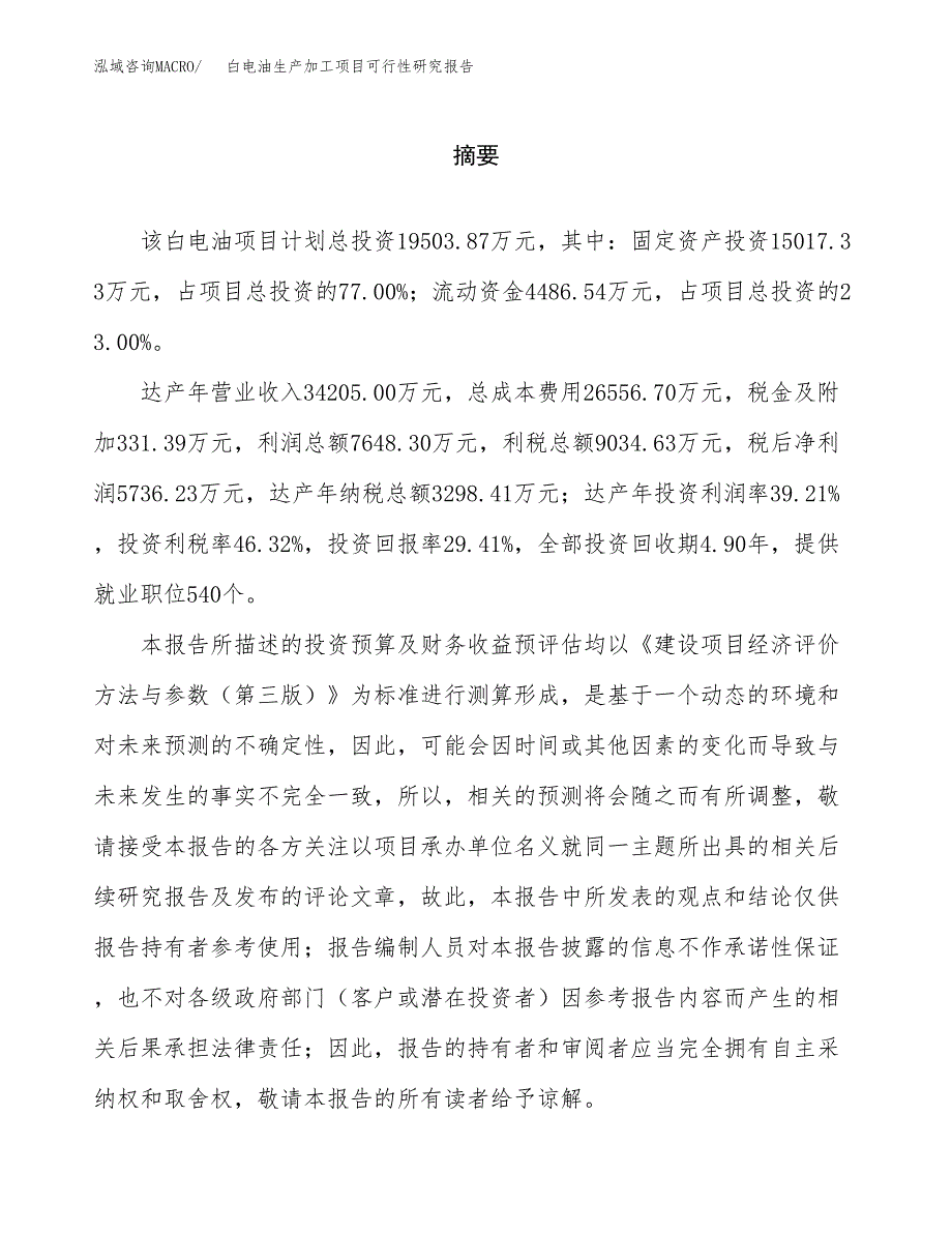 白电油生产加工项目可行性研究报告_第2页