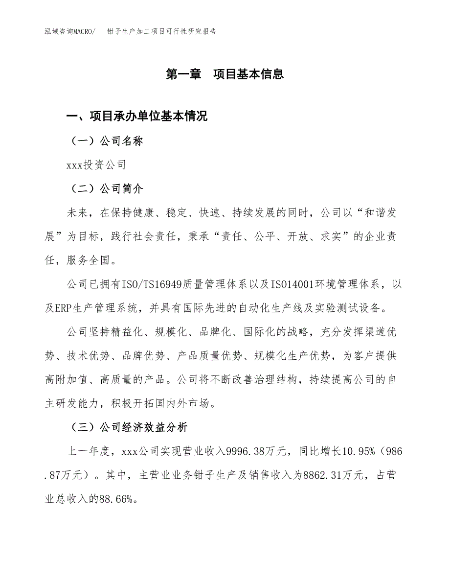 钳子生产加工项目可行性研究报告 (1)_第4页