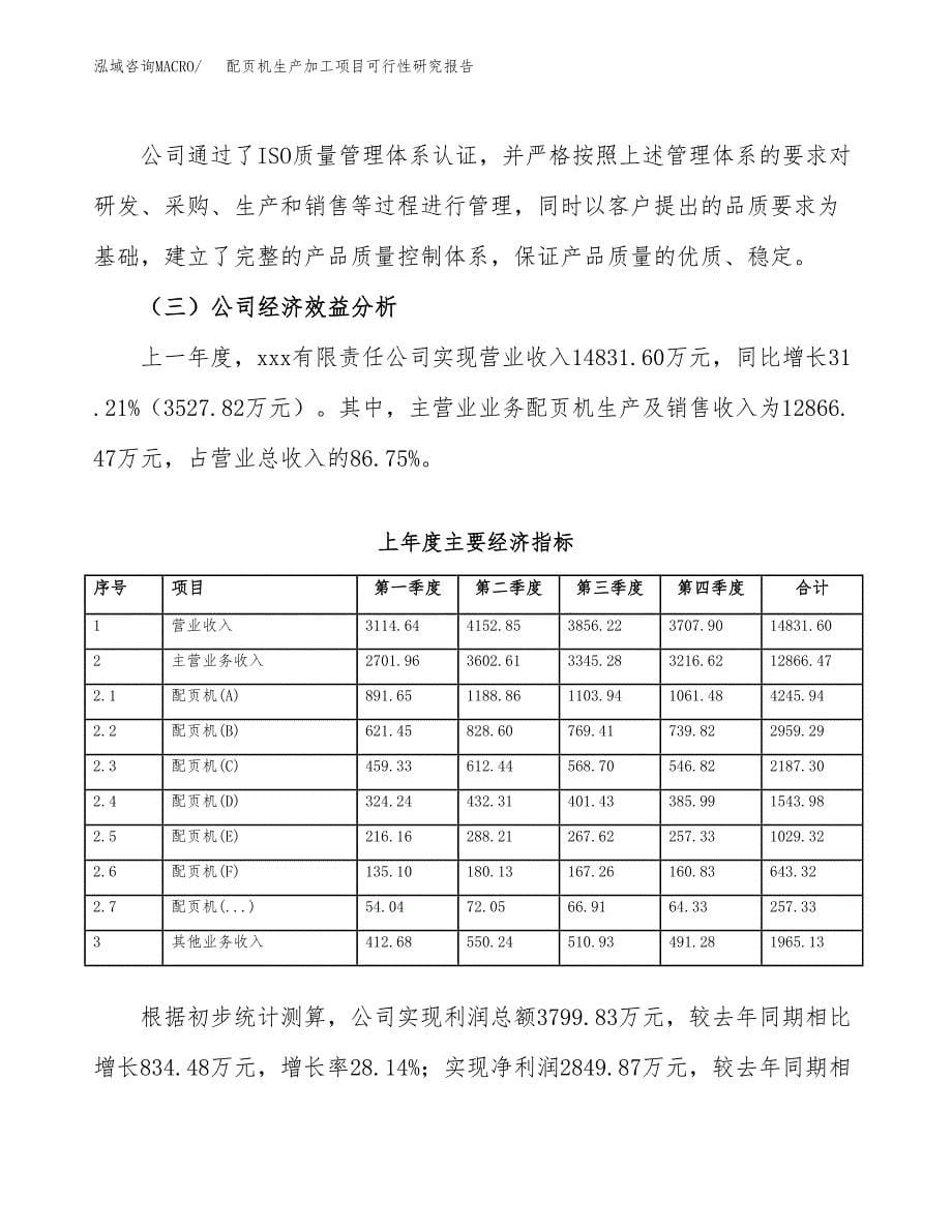 配页机生产加工项目可行性研究报告_第5页