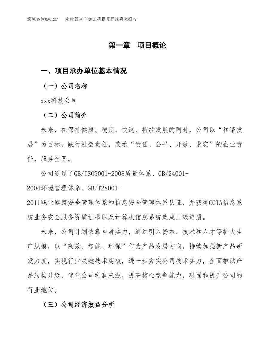 定时器生产加工项目可行性研究报告_第5页