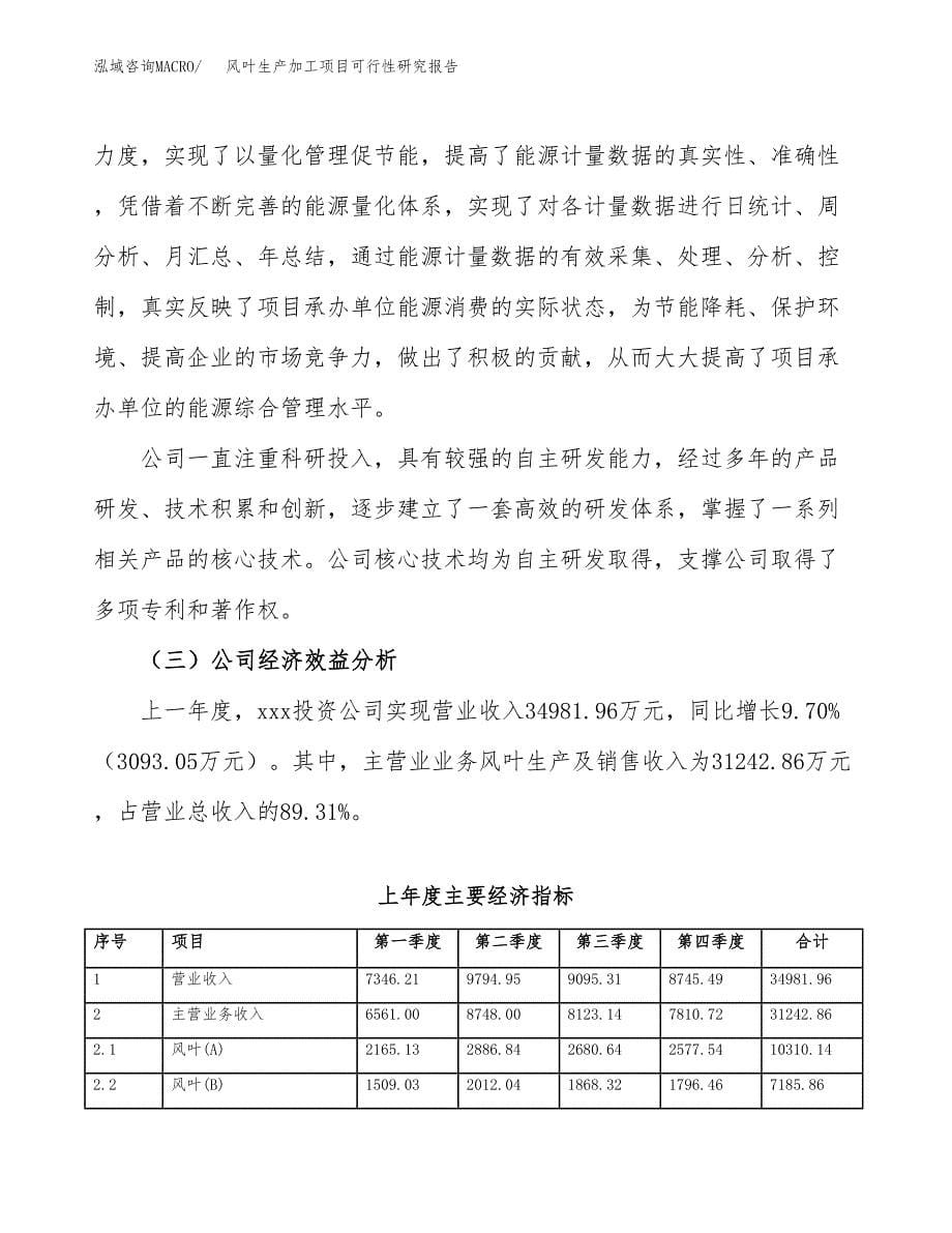 风叶生产加工项目可行性研究报告_第5页