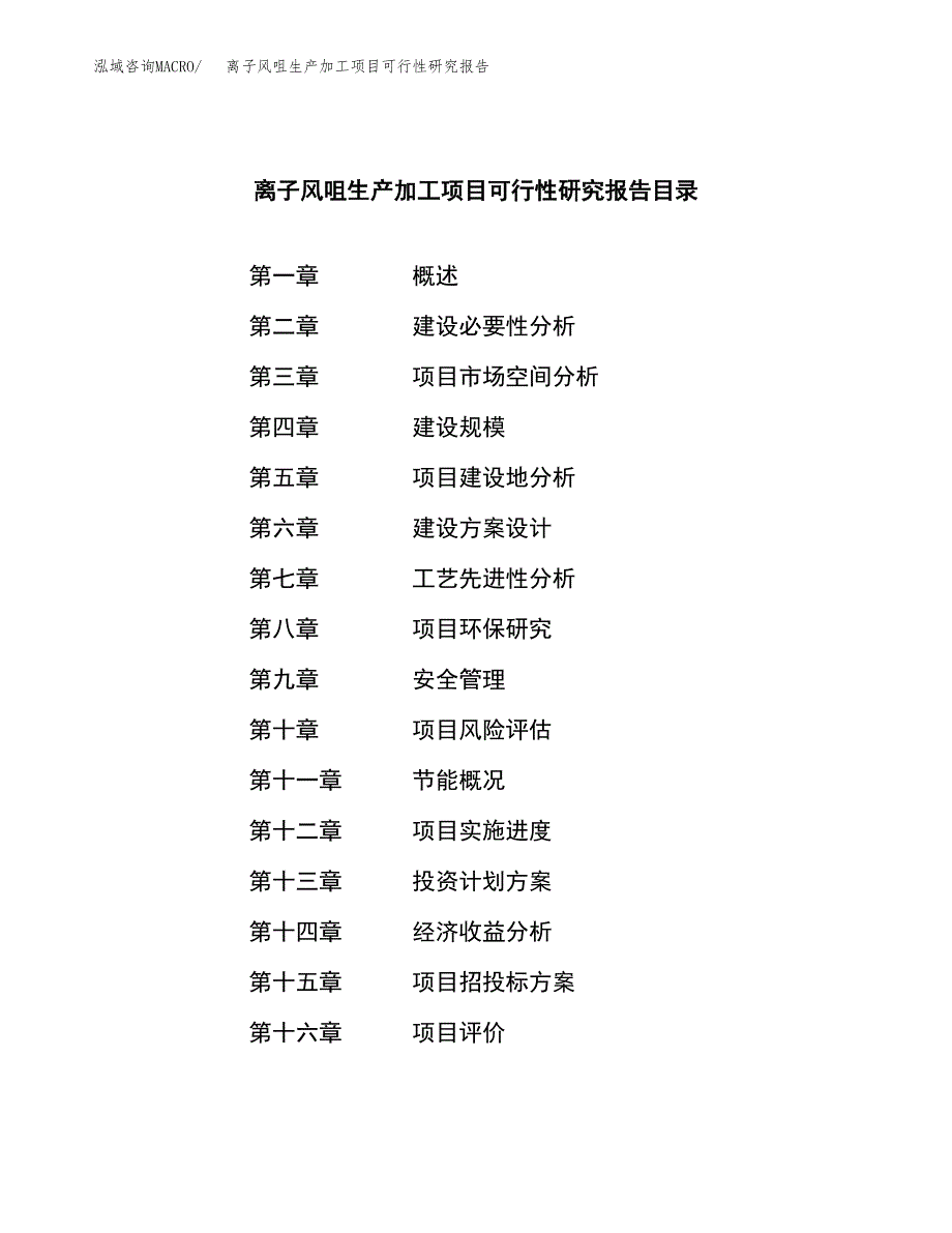 离子风咀生产加工项目可行性研究报告_第4页