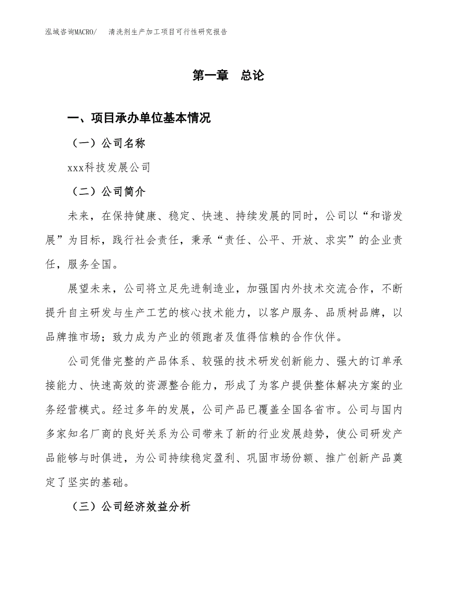 清洗剂生产加工项目可行性研究报告_第4页