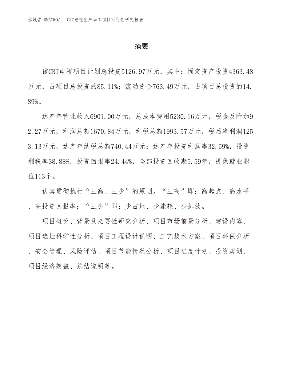 CRT电视生产加工项目可行性研究报告_第2页