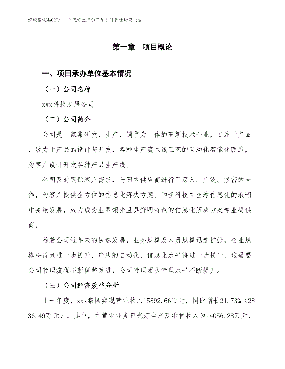 日光灯生产加工项目可行性研究报告_第4页