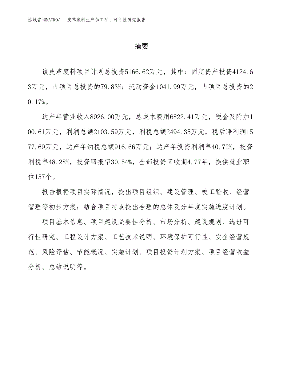 （模板）皮革废料生产加工项目可行性研究报告_第2页